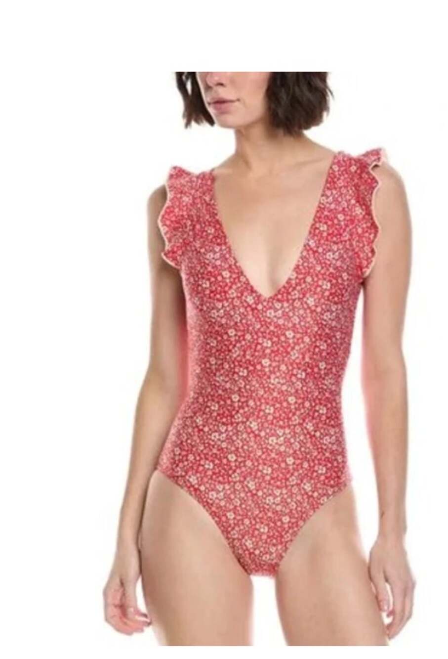 Summersalt Theโ Ruffle Backflip Women Size 12 Red Floral One Piece Swimsuit